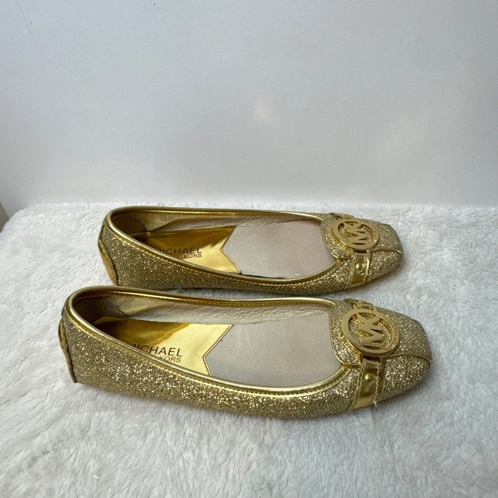 MICHAEL MICHAEL KORS Fulton Metallic Canvas & Leather Moccasin / Ballet flat.  7 - Picture 13 of 13